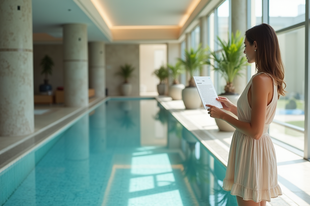 Jeune femme lisant un panneau d