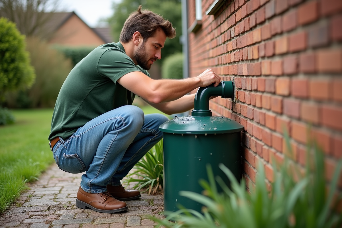 Jeune homme installant un systeme d